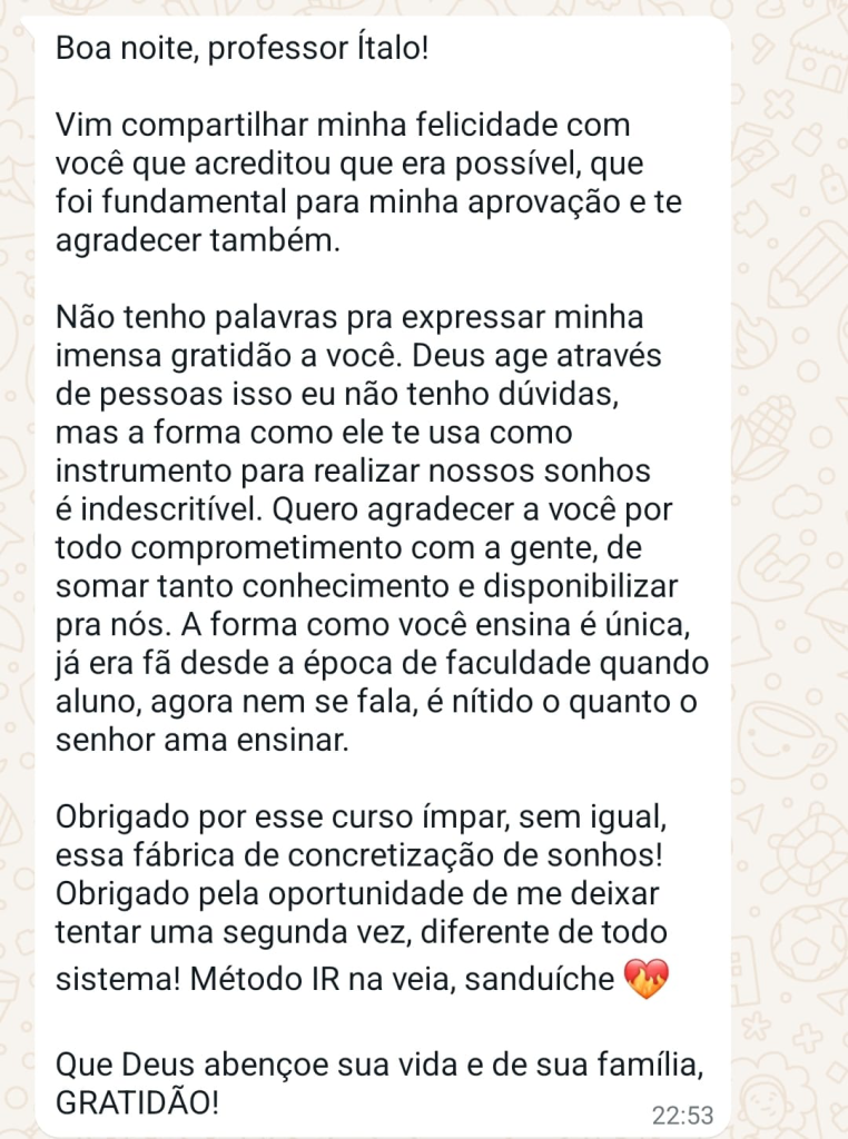 Comprovante de aprovação da aluna na 2ª fase OAB